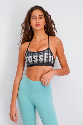 Womens Slightly Padded Strappy Sports Bra Black Womens Slightly Padded Strappy Sports Bra Black