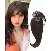 Bangs Hair Clip Clip in Bangs Fake Bangs Hair Extensions Clip on Bangs for Women French Bangs Fringe with Temples Hairpieces Curved Bangs for Daily Wear Wispy Bangs Clip In Hair Extensions Lightinthebox