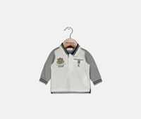Baby Boys Long Sleeve Winter Cabin Polo Shirt  White Combo - thumbnail
