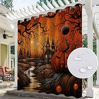 Halloween Decor Waterproof Outdoor Curtain Privacy, Sliding Patio Curtain Drapes, Pergola Curtains Grommet For Gazebo, Balcony, Porch, Party miniinthebox - thumbnail
