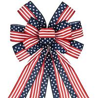 Independence Day Burlap Bow Wall Decor with Red, Blue, and White American Flag Stars and Stripes Ribbon Butterfly Bow For Memorial Day/The Fourth of July Lightinthebox