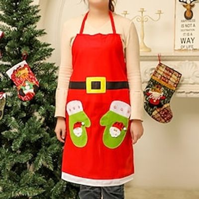 1pcs Christmas Apron Christmas Apron Cloth Color Printing Decorative Props Waist Cartoon Old Man Snowman Kitchen Hotel Restaurant Atmosphere Skirt. Lightinthebox