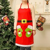 1pcs Christmas Apron Christmas Apron Cloth Color Printing Decorative Props Waist Cartoon Old Man Snowman Kitchen Hotel Restaurant Atmosphere Skirt. Lightinthebox - thumbnail
