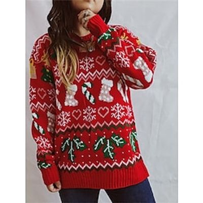 Women's Ugly Christmas Sweater Pullover Sweater Jumper Crew Neck Ribbed Knit Polyester Oversized Fall Winter Regular Outdoor Christmas Daily Stylish Casual Soft Long Sleeve Heart Christmas Tree miniinthebox Women's Ugly Christmas Sweater Pullover Sweater Jumper Crew Neck Ribbed Knit Polyester Oversized Fall Winter Regular Outdoor Christmas Daily Stylish Casual Soft Long Sleeve Heart Christmas Tree miniinthebox