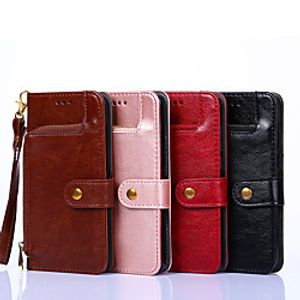 Phone Case For Apple Full Body Case Leather Flip iPhone 12 Pro Max 11 SE 2020 X XR XS Max 8 7 Card Holder Flip Magnetic Solid Color PU Leather TPU miniinthebox