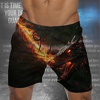 Dragon Guardian x LU | Men's Fire Dragon Mythical Creature Dark Style Board Shorts Lightinthebox