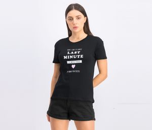 Womens Graphic Print T-shit  Black