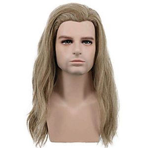 Men's Long Curly Hair Wavy Light Brown Wig Halloween Cosplay Wig Anime Costume Party Wig Lightinthebox