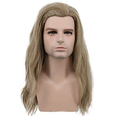 Men's Long Curly Hair Wavy Light Brown Wig Halloween Cosplay Wig Anime Costume Party Wig Lightinthebox