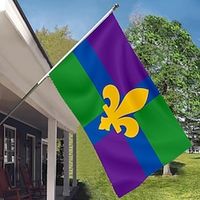 Mardi Gras Carnival Pole Flag Outdoor Patio Garden Flags Parade Banner Decor Party Supplies Lightinthebox - thumbnail