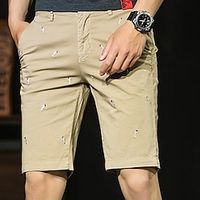 Men's Chino Shorts Bermuda shorts Work Shorts Pocket Bird Embroidery Comfort Outdoor Daily Going out Fashion Streetwear Khaki Dark Blue Lightinthebox - thumbnail