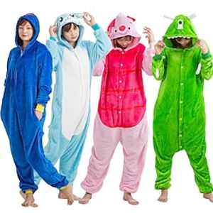 Kid's Adults' Kigurumi Pajamas Piggy  Pig Rabbit Bunny Alien Character Onesie Pajamas Flannel Fabric Cosplay For Men and Women Boys and Girls Carnival Animal Sleepwear Cartoon Festival  Holiday Lightinthebox