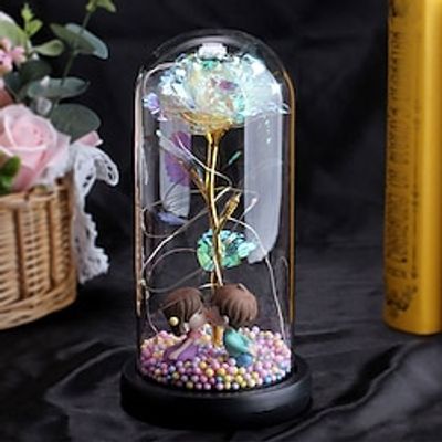 Rose Flower Gifts for Women Mother Day Mom Gifts Doll from Daughter Son Gift for Women Rainbow Rose Flower Gift for Her Anniversary Wedding Light Up Rose Lightinthebox