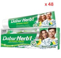 Dabur Herbal Intense Fresh Gel Toothpaste With Blend Of Mint & Lemon - 150g x 48