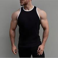 Men's Tank Top Undershirt Sleeveless Shirt Wife beater Shirt Color Block Pit Strip Crew Neck Outdoor Going out Sleeveless Clothing Apparel Fashion Designer Muscle Lightinthebox