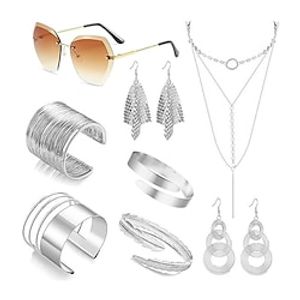 Europe and the United States new handmade chain circle multi-layer necklace earrings set trend women's collarbone chain Lightinthebox