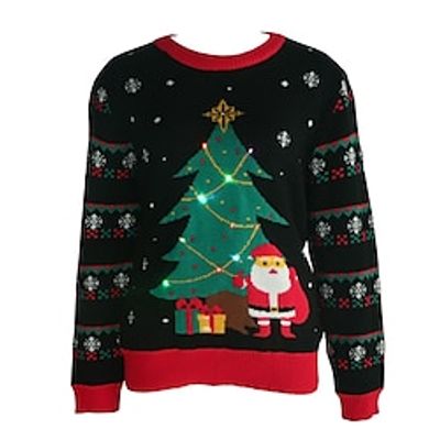 Christmas Santa Claus Christmas Trees Ugly Christmas Sweater / Sweatshirt Sweatshirt Pullover Print Funny Top For Women's Adults' 3D Print 100% Polyester Party Casual Daily miniinthebox