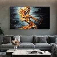 Handmade Oil Painting Canvas Wall Art Decor Original Portrait of a girl Painting for Home Decor With Stretched Frame/Without Inner Frame Painting miniinthebox - thumbnail