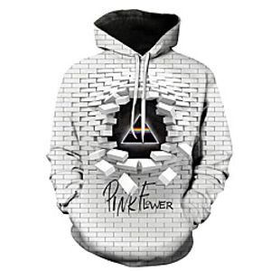 Men's Plus Size Hoodie Cartoon Color Block 3D Hooded Casual Streetwear Hoodies Sweatshirts  White miniinthebox