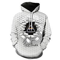 Men's Plus Size Hoodie Cartoon Color Block 3D Hooded Casual Streetwear Hoodies Sweatshirts  White miniinthebox - thumbnail