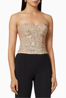 Sequin Mesh Corset Top Sequin Mesh Corset Top