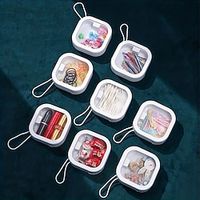 1pc Portable Travel Dust-proof Plastic Storage Box for Cosmetics, Hair, Cards, and Jewelry - Desktop Sorting Organizer Lightinthebox - thumbnail