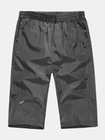 Mens Summer Outdoor Sports Quick-drying Elastic Waist Drawstring Thin Loose Shorts