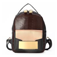 Women PU Leather Crocodile Backpack Shoulder Bag Rucksack