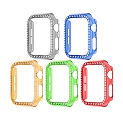 5 Pack Watch Case Compatible with Apple iWatch Series 7  SE  654321 Scratch Resistant Bling Diamond Rugged Hard PC Watch Cover Lightinthebox