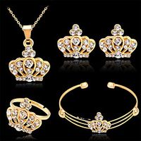 Women's Bracelet Bangles Hoop Earrings Necklace Chandelier Petal Stylish Luxury Elegant Korean French Earrings Jewelry Gold For Wedding Engagement Work Club Festival 1 set  Ring Lightinthebox - thumbnail