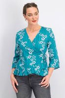 Womens Floral Top  Teal - thumbnail