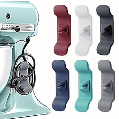 6 Pack Kitchen Appliance Cord Organizer - Stick On Cord Holder For Mixer, Coffee Maker, Air Fryer And More - Wire Keeper Cable Management Accessory Lightinthebox
