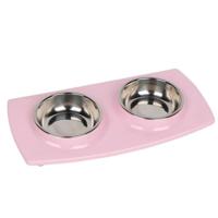 Pawsitiv Tile Dinner Set Bowls Small - Pink