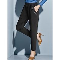 Women's Dress Pants Skinny Cropped Pants Ankle-Length Pocket Micro-elastic High Waist Fashion Streetwear Work Street Black Dark navy XL 2XL Winter Autumn  Fall Lightinthebox - thumbnail