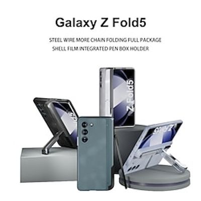 Phone Case For Samsung Galaxy Z Fold 5 Back Cover with Stand Holder with Screen Protector with S Pen PC PU Leather Lightinthebox