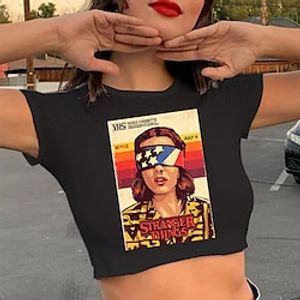 Inspired by Stranger Things Hellfire Club Eddie Munson Crop Top 100% Polyester Anime Graphic Street Style Crop Top For Women's Lightinthebox