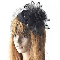 Elegant Retro Tulle Fascinators with Floral / Trim 1 Piece Special Occasion / Party / Evening Headpiece miniinthebox - thumbnail