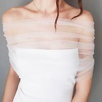 Women's Wrap Bridal's Wraps Elegant Romantic Sleeveless Tulle Wedding Wraps With Pure Color For Wedding Summer Lightinthebox