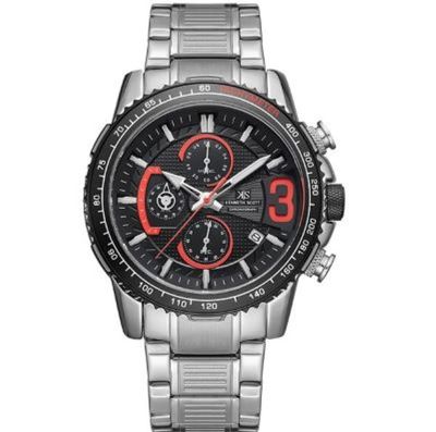 Kenneth Scott Men's Chronograph Black Dial Watch - K22139-SBSB