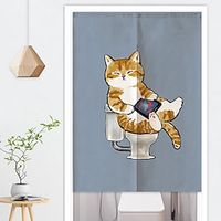 Japanese Noren Curtain Door Cover Doorway Curtain Panel Traditional Cute Cat Door Tapestry Room Divider Curtains for Kitchen Sushi Bathroom Livingroom Bedroom miniinthebox