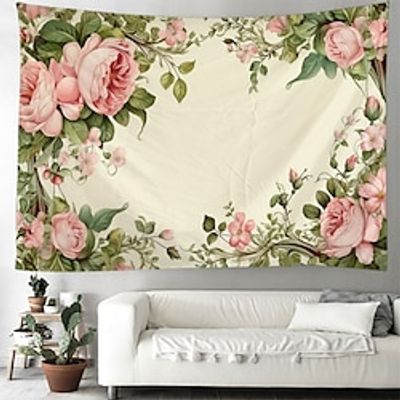 Pink Flower Hanging Tapestry Wall Art Large Tapestry Mural Decor Photograph Backdrop Blanket Curtain Home Bedroom Living Room Decoration miniinthebox