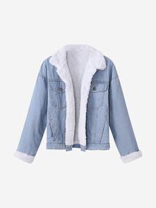 Denim Pure Color Women Jackets