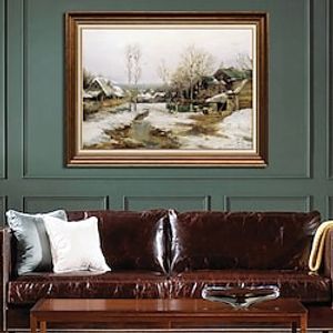 Handmade Oil Painting Canvas Wall Art Decoration Famous Upscale  Moscow Rural Impression Landscape for Home Decor Rolled Frameless Unstretched Painting miniinthebox