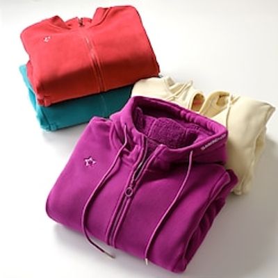 Women's Fleece Lined Jacket Sherpa Jacket Winter Heated Jacket Warm Sport Zip up Teddy Jacket Outerwear Long Sleeve Sky Blue Fuchsia Beige S M L XL 2XL 3XL Lightinthebox