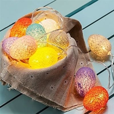 Easter Egg Lamp String Thai Cotton Thread Ball Small Color Light Battery Style Color Egg shaped Light Lightinthebox