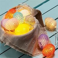 Easter Egg Lamp String Thai Cotton Thread Ball Small Color Light Battery Style Color Egg shaped Light Lightinthebox