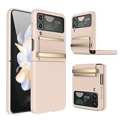 Phone Case For Samsung Galaxy Back Cover Z Flip 4 Z Flip 3 Ultra-thin Full Body Protective Dustproof Solid Colored PC Metal miniinthebox