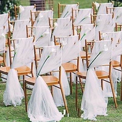 2pcs Elegant Tulle Chair Sashes and Bows for Wedding and Party Decorations - Add a Touch of Class to Your Chair Setup Lightinthebox 2pcs Elegant Tulle Chair Sashes and Bows for Wedding and Party Decorations - Add a Touch of Class to Your Chair Setup Lightinthebox