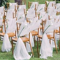 2pcs Elegant Tulle Chair Sashes and Bows for Wedding and Party Decorations - Add a Touch of Class to Your Chair Setup Lightinthebox - thumbnail