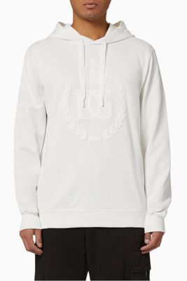 Cotton Jersey Hoodie with DG Embroidery Cotton Jersey Hoodie with DG Embroidery